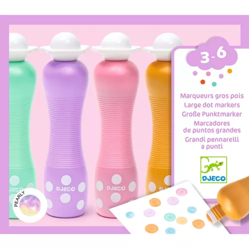 Marok filc készlet 4 gyöngyház színben - Pontozó színezés - Large dot markers