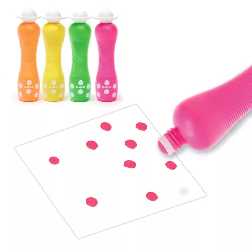 Marok filc készlet 4 fluoreszkáló színben - Pontozó színezés - Large dot markers
