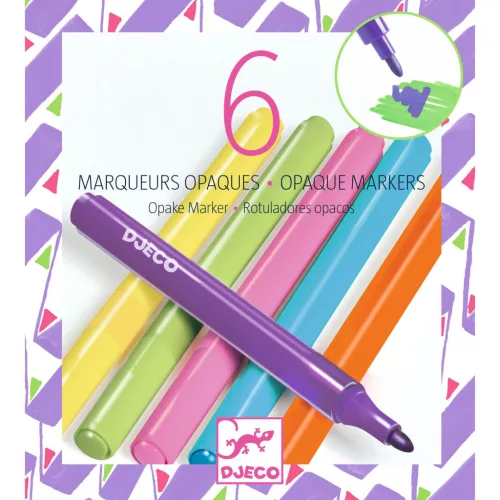 Filctoll készlet - 6 fedő szín, "80-as évek" - 6 opaque markers
