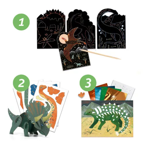 Kreatív műhely - 6 technika 1 dobozban - Dinoszauruszok világa - Dino Box