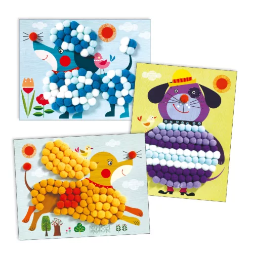 Pompom-kép készítés - Simogatni való kutyák - Dogs to stroke