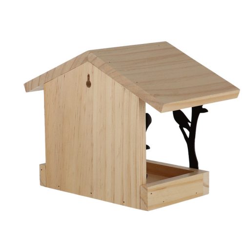 Fali madáretető, lézervágott madár mintával, 25 x 18 cm