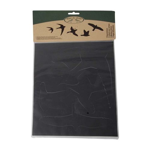 Madárriasztó, madár sziluett ablakmatrica a madarak épségéért