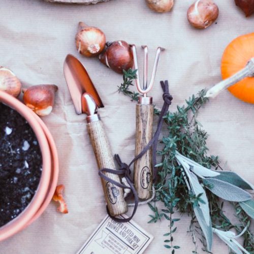 Rézzel bevont kerti szerszámok kis méretben