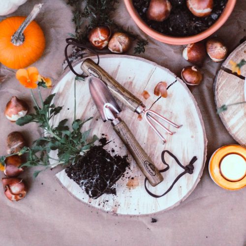 Rézzel bevont kerti szerszámok kis méretben