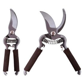   Rozsdamentes acél metszőolló bőr borítású markolattal, 20,5 cm