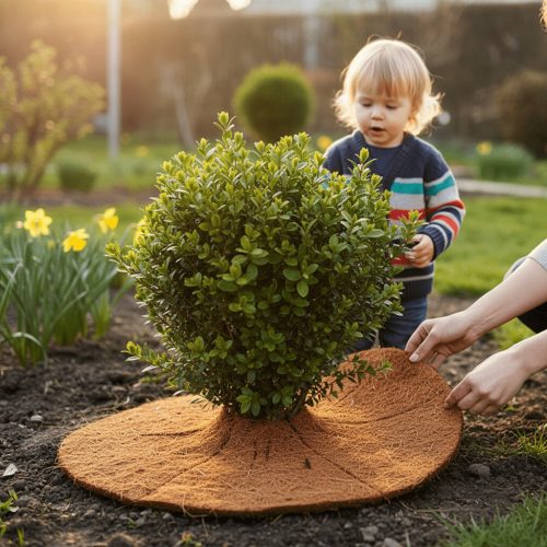 Biológiailag lebomló kókuszrost fagyvédő korong, 20 cm átmérőjű