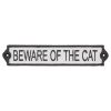 Öntöttvas 'Beware of the cat' tábla, 25 cm
