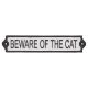 Öntöttvas 'Beware of the cat' tábla, 25 cm
