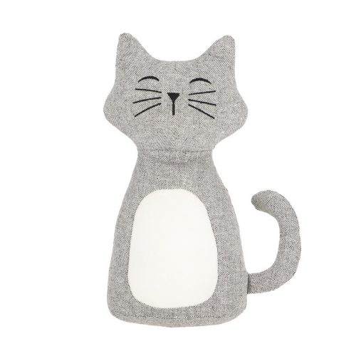 Macskás szövet ajtókitámasztó, szürke, 1,3 kg