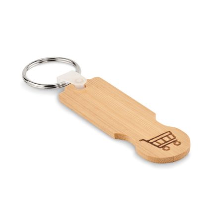 bambusz kulcstartós bevásárló érme B