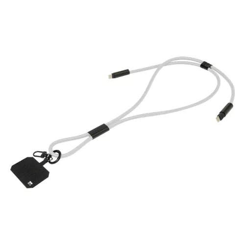 HolCharge 60 W-os RPET mobiltartós nyakpánt kábellel