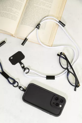 HolCharge 60 W-os RPET mobiltartós nyakpánt kábellel