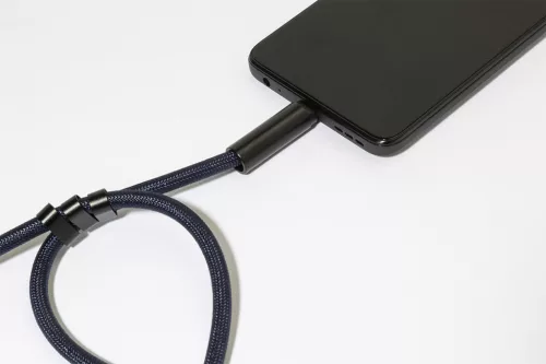 CuffCharge 60 W-os RPET mobiltartós csuklópánt kábellel
