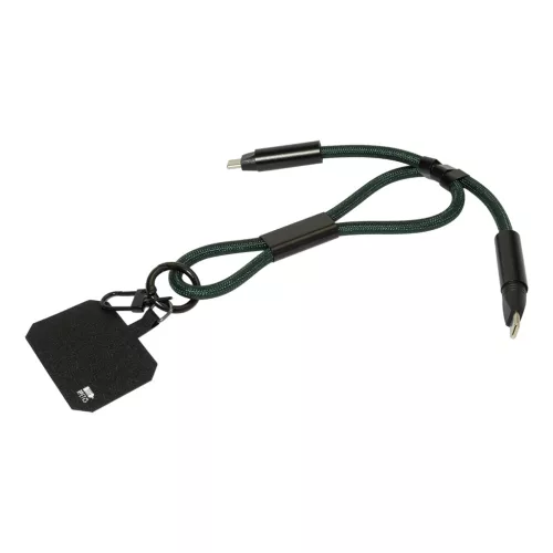 CuffCharge 60 W-os RPET mobiltartós csuklópánt kábellel