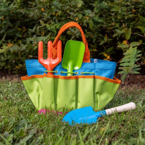 gyerek szerszámos táska kerti szerszámokkal