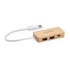 Bambusz 3 portos USB hub