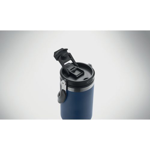 Duplafalú újrahasznosított rozsdamentes acél szívószálas thermo pohár kétféle nyílással 850 ml