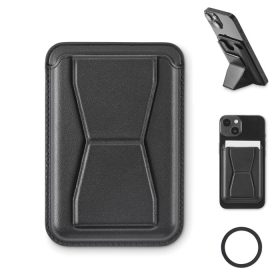 Mágneses műbőr kártyatartó telefonállvánnyal