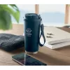 Duplafalú szívószálas újrahasznosított acél thermo pohár 500 ml