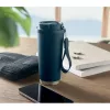 Duplafalú szívószálas újrahasznosított acél thermo pohár 500 ml