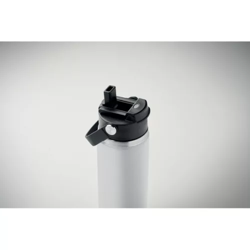 Duplafalú újrahasznosított rozsdamentes acél termosz szívószállal és ivónyilással 500 ml