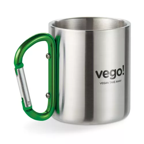 Duplafalú fém bögre karabiner füllel 220 ml