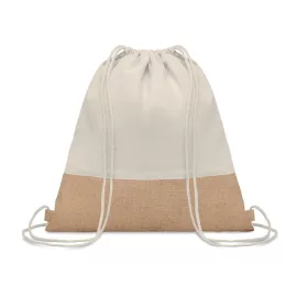 Vászon-juta összehúzható hátizsák