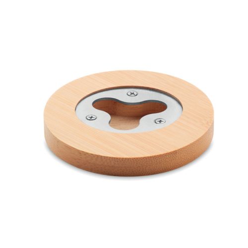 Bambusz poháralátét üvegnyitóval