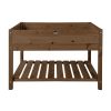 Fából készült magaságyás, barna, 118 x 78 cm