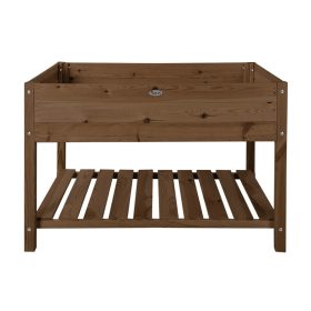 Fából készült magaságyás, barna, 118 x 78 cm