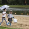 Tengerpart mintás gyerek esernyő, 71 cm átmérőjű