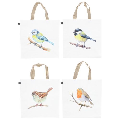 Kék cinegés bevásárló táska, 40 x 40 cm