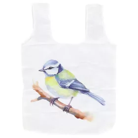   Kék cinegés összehajtható bevásárló táska, 36 x 36 cm