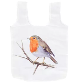   Vörösbegyes összehajtható bevásárló táska, 36 x 36 cm