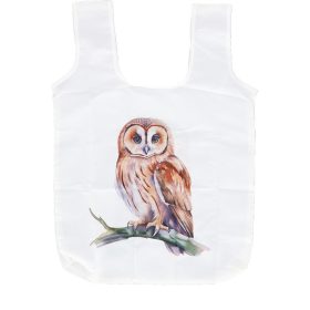 Baglyos összehajtható bevásárló táska, 36 x 36 cm