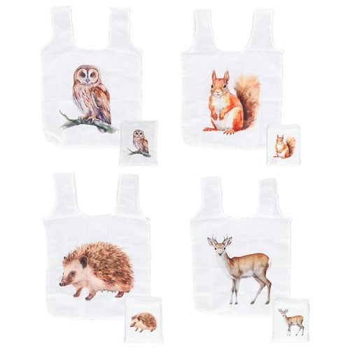 Mókusos összehajtható bevásárló táska, 36 x 36 cm