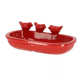 Kerámia madáritató és etető tál, 29 cm, piros
