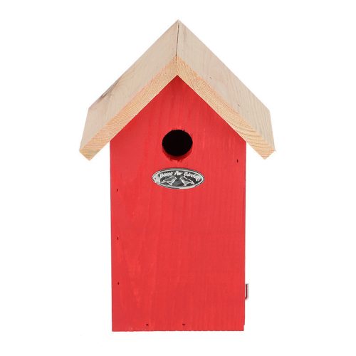 Fa madárház cinegéknek, 17 x 25,5 cm, piros