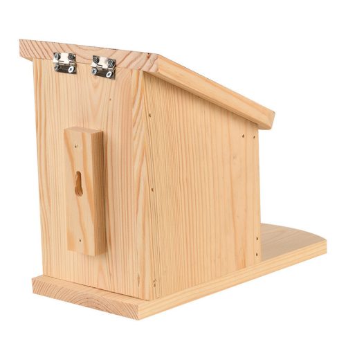 Mókus etető barna színű tetővel, mókus mintával, 15 x 26 cm